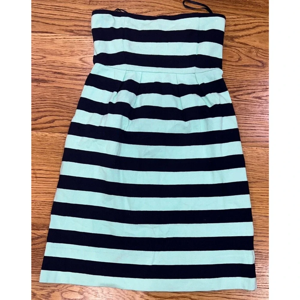 Gap Skirt Soft Knit‎ Striped Foldover Waist Knee Length Skirt Green Navy Size 2